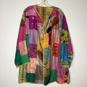 Patchwork Silk Reversible Jacket Lg